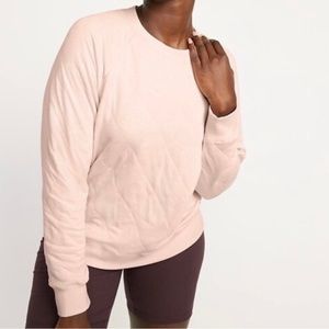 Old Navy Pink Quilted Pullover Sweatshirt, Size Small